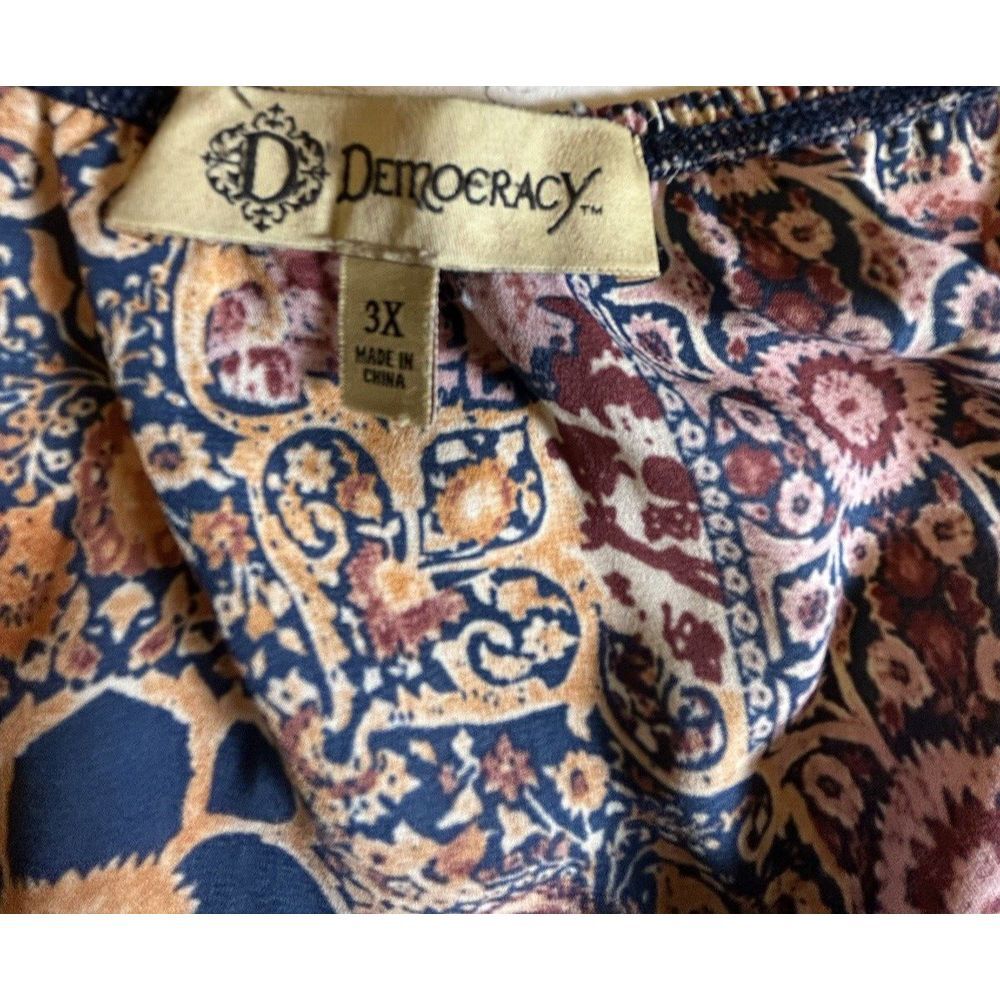 Democracy Womens Floral Allover Print Bell Sleeve Boho Blouse Multicolor Size 3X - Picture 6 of 6